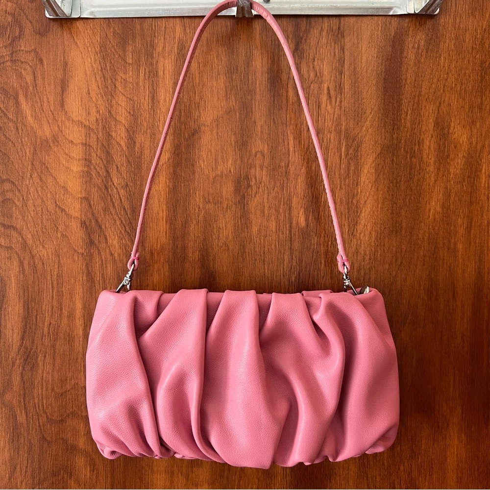 Staud Bean Bag Mini Purse in Pink Leather
